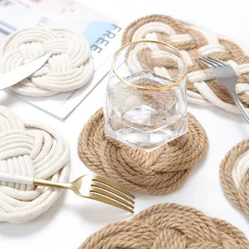 Handmade Woven Cotton Thread Jute Table Mat Non-Slip Dining Table Placemat Rattan Insulation Cup Coaster Home Dinner Decoration
Handmade Woven Cotton Thread Jute Table Mat Non-Slip Dining Table Placemat Rattan Insulation Cup Coaster Home Dinner Decoration