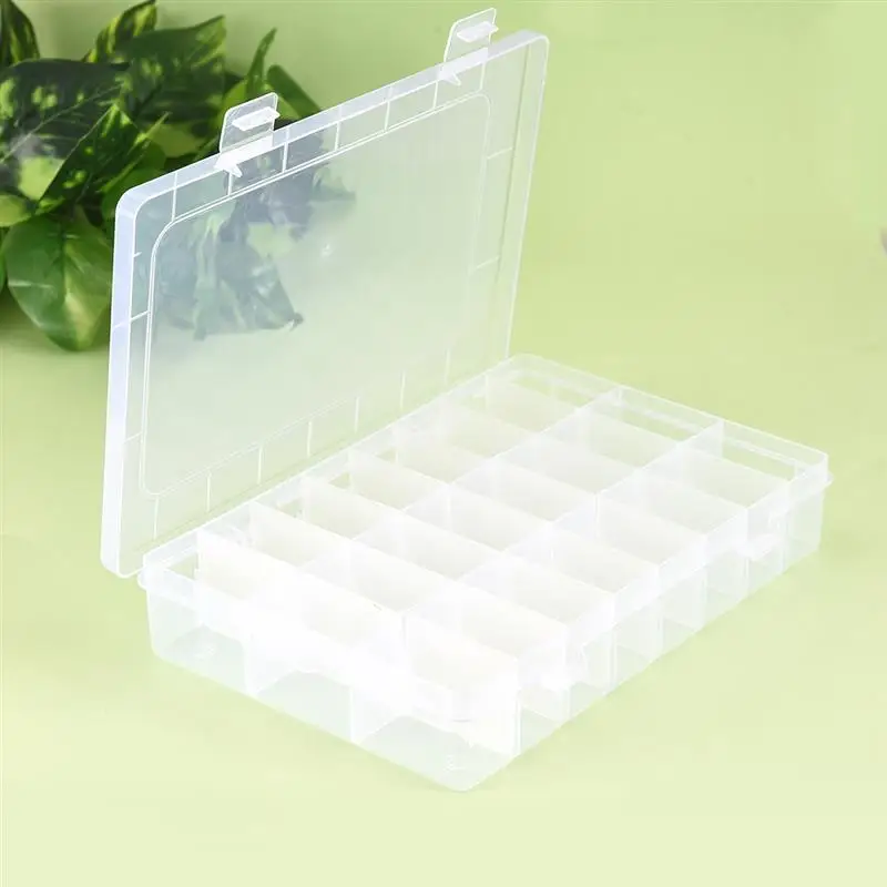 Description Picture 4 of itemTransparent 24 Grids Storage Box Plastic Embroidery Floss Bobbins Beads Pill Storage Organizer DIY Cross Stitch Sewing Tool