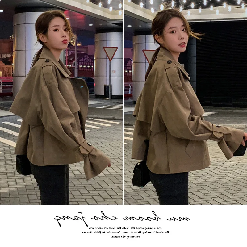 2019 Spring European Goods Popular Brand Hong Kong Style Literature And Art Loose-Fit Short-height Short Trench Coat Versatile D
2019 Spring European Goods Popular Brand Hong Kong Style Literature And Art Loose-Fit Short-height Short Trench Coat Versatile D
