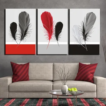 3 Pieces Black White Feather Pictures Wall Art Canvas Painting Posters and Prints Wall Pictures For Living Room 
3 Pieces Black White Feather Pictures Wall Art Canvas Painting Posters and Prints Wall Pictures For Living Room