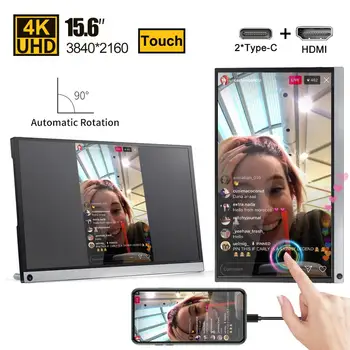 15.6 Portable Monitor Automatic Rotation 4K Touch Screen for Gaming PS4 Switch Xbox Monitor PC Gamer Second Screen USB C HDMI TV
15.6 Portable Monitor Automatic Rotation 4K Touch Screen for Gaming PS4 Switch Xbox Monitor PC Gamer Second Screen USB C HDMI TV