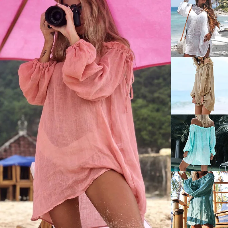 2020 Cotton beach dress cover fashion swim cover-ups Long sleeve beachwear off shoulder bikini women cover up tunic new
2020 Cotton beach dress cover fashion swim cover-ups Long sleeve beachwear off shoulder bikini women cover up tunic new