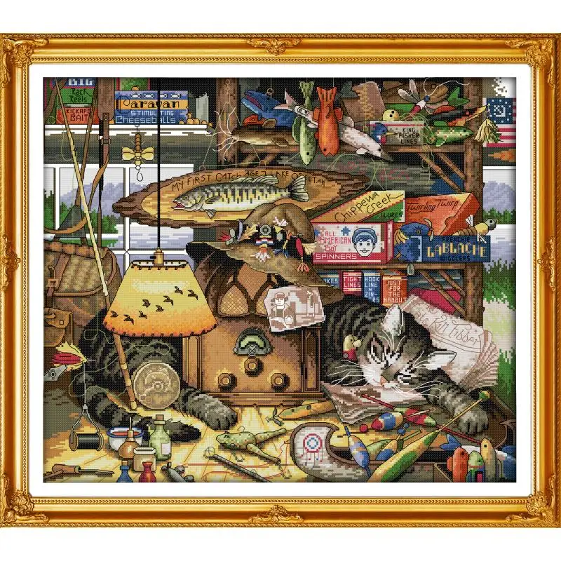 Набор для вышивки крестиком в европейском стиле|cat cross stitch kit|counted kitsprinted |