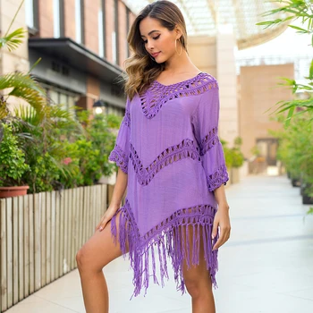 Tassel Beach Dress V Neck cotton Cover Up Swimsuit Bikini Tunic Ups Women Dress Bathing Suit 2020 Summer Beachwear 
Tassel Beach Dress V Neck cotton Cover Up Swimsuit Bikini Tunic Ups Women Dress Bathing Suit 2020 Summer Beachwear
