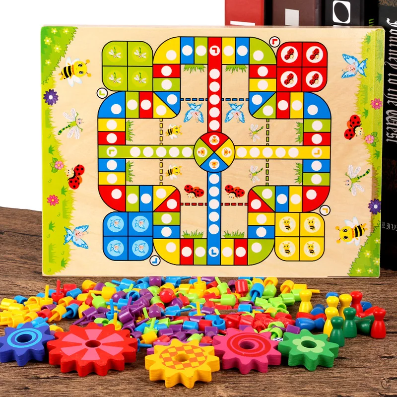 Aeroplane Chess Educational Force Toy Wooden Multi-functional Board Game of Chess 6-10-Year-Old Mushroom Nail Combination Combo
Aeroplane Chess Educational Force Toy Wooden Multi-functional Board Game of Chess 6-10-Year-Old Mushroom Nail Combination Combo