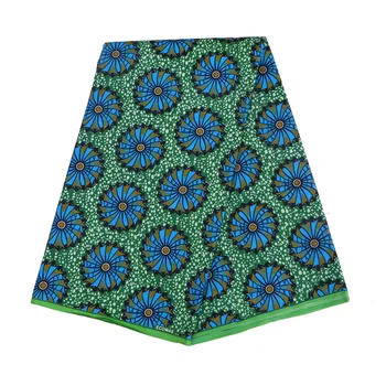 

Dutch Wax African Wax Veritable Ankara Fabric Latest Holland Fabric Green Print 100% polyester Pagne Africain 2019 New