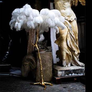 Brass Floor Lamp Art Standing Lamps for Living Room Office Lamp Floor 100% Copper Ostrich Feather Nordic Resin Modern Luxury E27 
Brass Floor Lamp Art Standing Lamps for Living Room Office Lamp Floor 100% Copper Ostrich Feather Nordic Resin Modern Luxury E27