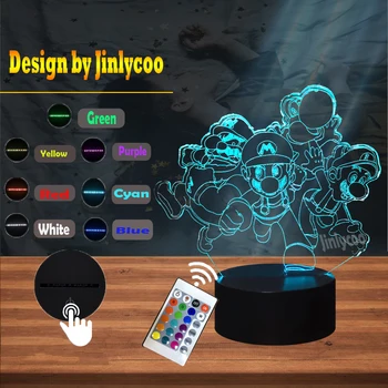 3D Acrylic Cartoon LED USB Night Game of Mario Group Girl Room Decor RGB USB Table Mood Illusion Holiday Birthday lamp
3D Acrylic Cartoon LED USB Night Game of Mario Group Girl Room Decor RGB USB Table Mood Illusion Holiday Birthday lamp