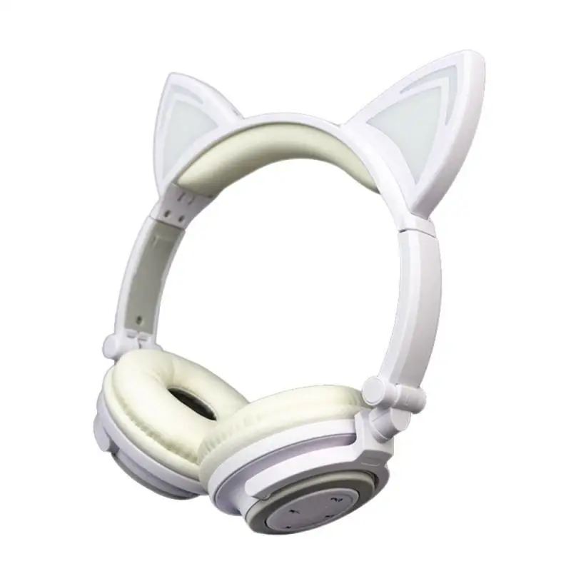 Фото LED Ear Headphone Cat Earphone Flashing Glowing Headset Gaming Earphones For Adult And Children Headphones 2020 | Электроника