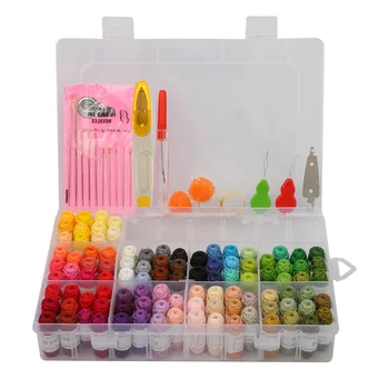 100 Colors Embroidery Cross Stitch Thread Kit Mini Line Group With Threader Thimble Sewing Needles Scissors Sewing Kit with Box
100 Colors Embroidery Cross Stitch Thread Kit Mini Line Group With Threader Thimble Sewing Needles Scissors Sewing Kit with Box