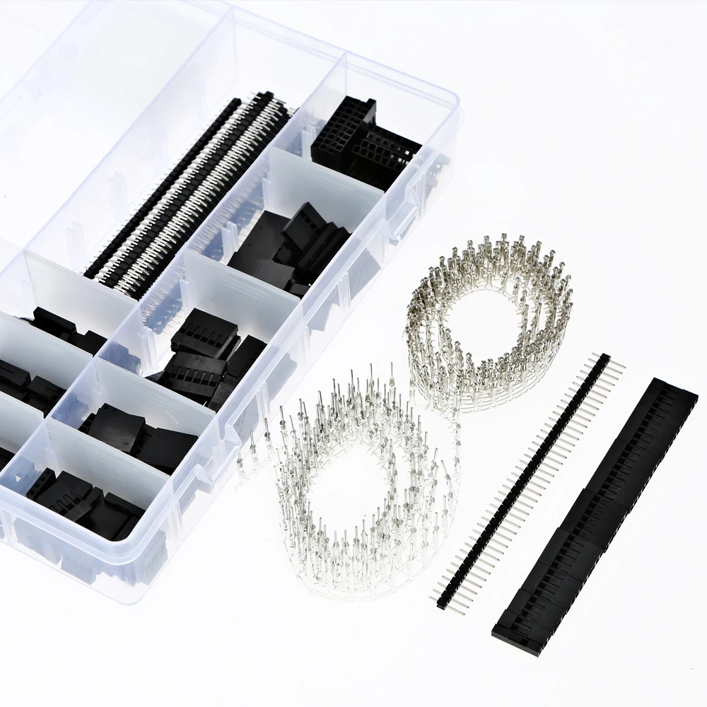Hot New 775PCS 2.54mm PCB Jumper Wire Pin Header Connector 10Row 40Pin Box Packaging Kit and Female Male Crimp Pins
Hot New 775PCS 2.54mm PCB Jumper Wire Pin Header Connector 10Row 40Pin Box Packaging Kit and Female Male Crimp Pins