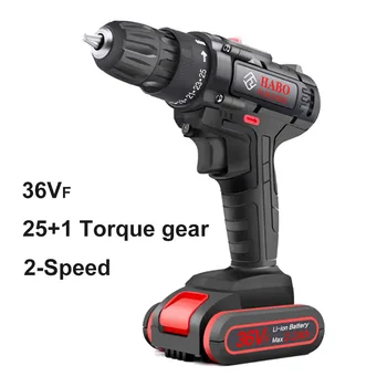 

New 36Vf Electric Screwdriver Cordless Drill Mini Power tools Rechargeable Battery Wireless Dremel 3/8-Inch 2-Speed
