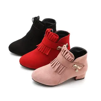 Fashion Girls Tassel Boots Ankle Kids Boots For Girls Martin Solid Girls Autumn Shoes With High Heels Children Boot Size 27-37
Fashion Girls Tassel Boots Ankle Kids Boots For Girls Martin Solid Girls Autumn Shoes With High Heels Children Boot Size 27-37