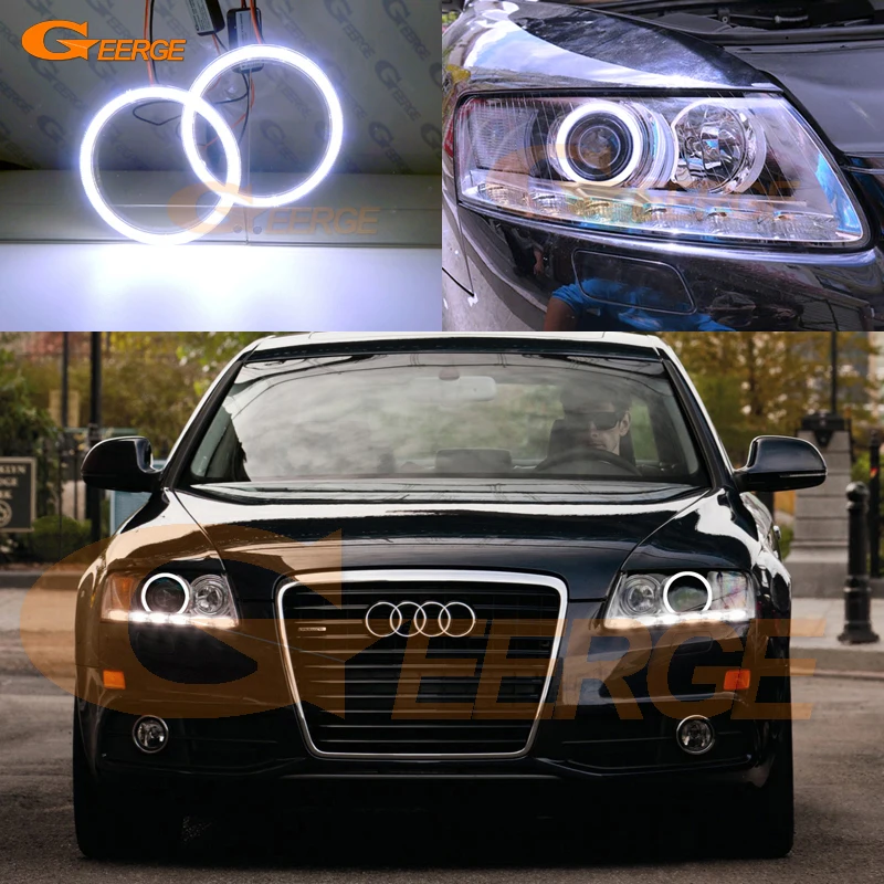 Отличные ультра яркие COB led Ангельские Глазки halo Кольца для AUDI A6 S6 RS6 2009 2010 2011