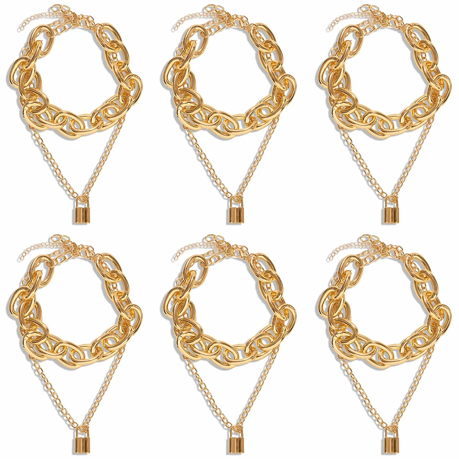 Dvacaman 6 pcs Locket Pendants Necklace Gold Color Metal Link Chain Necklace Women Sexy Layers Chokers Chrstimas Gifts Wholesale 
Dvacaman 6 pcs Locket Pendants Necklace Gold Color Metal Link Chain Necklace Women Sexy Layers Chokers Chrstimas Gifts Wholesale