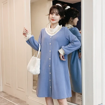 Pregnant women dress Korean lace cuffs in the long section of pregnant women out of the breastfeeding skirt 
Pregnant women dress Korean lace cuffs in the long section of pregnant women out of the breastfeeding skirt