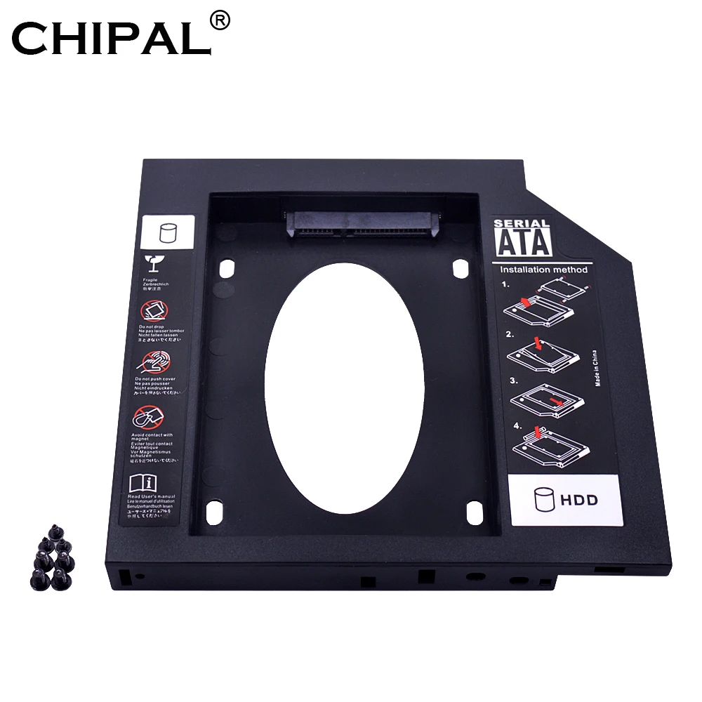 Фото CHIPAL 9.5mm SATA to Plastic 2nd HDD Caddy For SSD Case Hard Disk Drive Enclosure Bay Notebook ODD Optibay CD-ROM | Компьютеры и офис