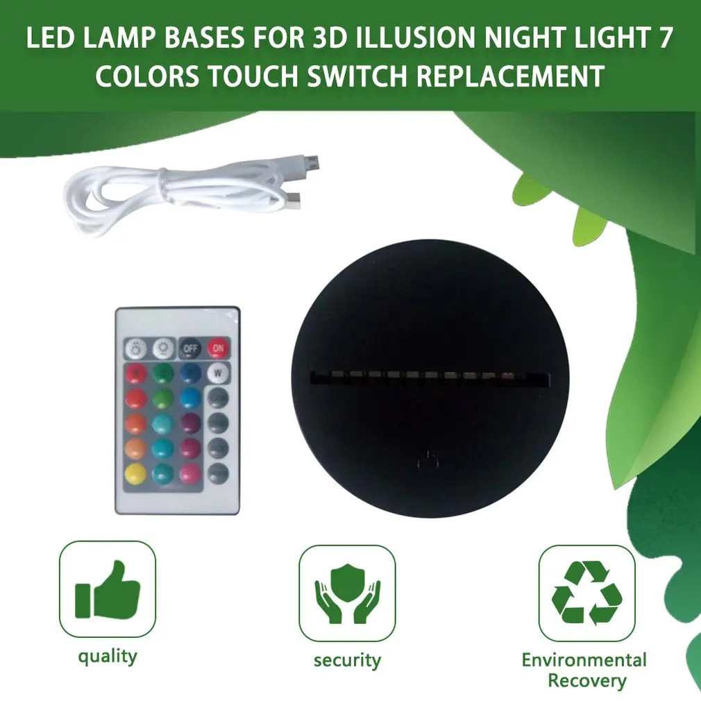 LED Lamp Bases for 3D Illusion Night Light 7 Colors Touch Switch Remote Control Replacement Base for 3D Table Desk Lamps
LED Lamp Bases for 3D Illusion Night Light 7 Colors Touch Switch Remote Control Replacement Base for 3D Table Desk Lamps