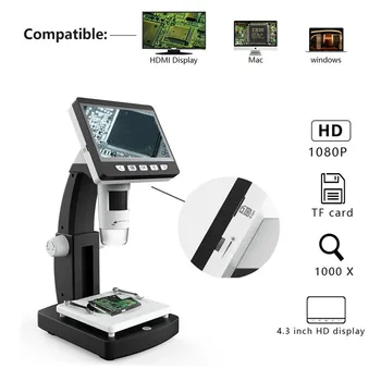 HD LCD Screen Digital Microscope USB Interface 1080P Electron Microscope(Support HDMI)
HD LCD Screen Digital Microscope USB Interface 1080P Electron Microscope(Support HDMI)