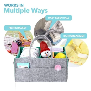 Tote Storage Bag Baby Organizer Felt Nursery Diapers Large Capacity Multi Pockets Dual Layer
Tote Storage Bag Baby Organizer Felt Nursery Diapers Large Capacity Multi Pockets Dual Layer