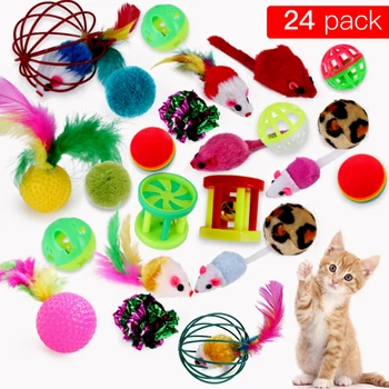 Cat Toys Interactive Set Funny Cat Stick Bell Ball Feather Toy Creative Assorted Artificial Colorful Cat Play Toy for Kitten Pet
Cat Toys Interactive Set Funny Cat Stick Bell Ball Feather Toy Creative Assorted Artificial Colorful Cat Play Toy for Kitten Pet
