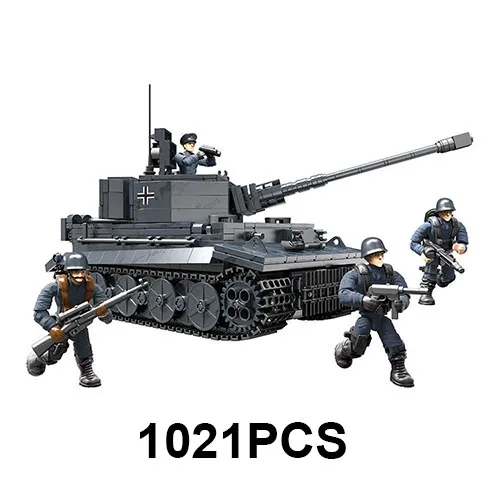 1021Pcs Tiger Tank Humvee World War Military Battle of Rhineland Army Action Figures Mega Block WWII Weapon Building Bricks Toy
1021Pcs Tiger Tank Humvee World War Military Battle of Rhineland Army Action Figures Mega Block WWII Weapon Building Bricks Toy