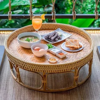 Tray Coffee table Handmade rattan storage small table Portable outdoor picnic table
Tray Coffee table Handmade rattan storage small table Portable outdoor picnic table