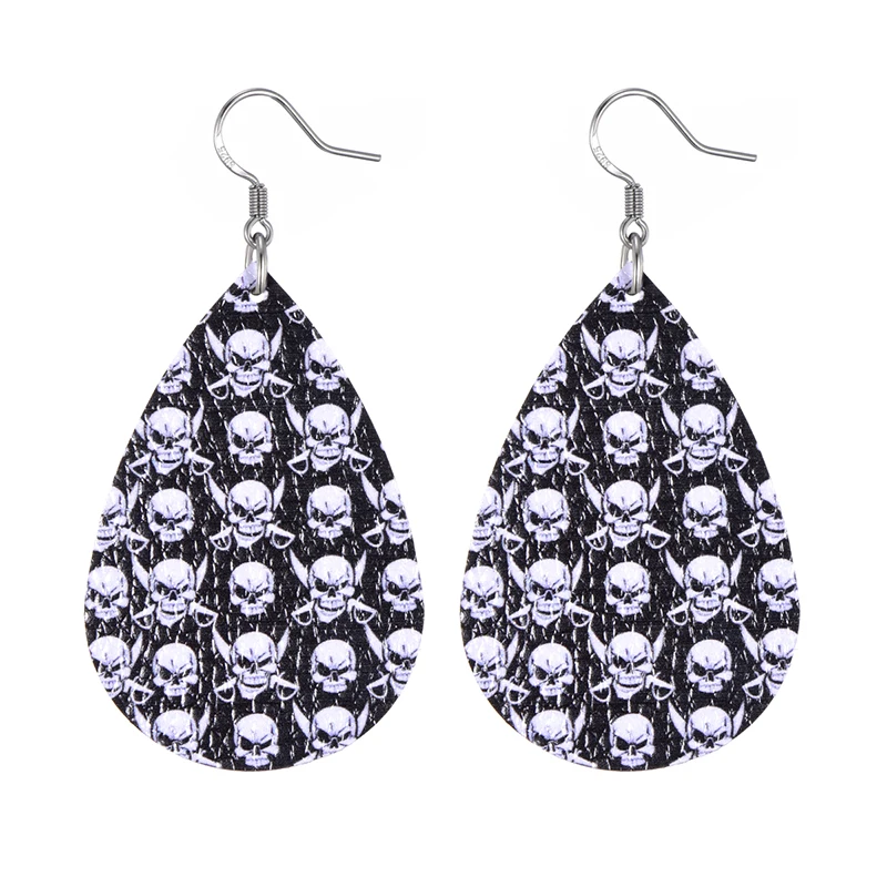 LOVBEAFAS Fashion Halloween Pattern Teardrop PU Leather Earrings For Women Skull Punk Long Water Drop Dangle Statement Earrings 
LOVBEAFAS Fashion Halloween Pattern Teardrop PU Leather Earrings For Women Skull Punk Long Water Drop Dangle Statement Earrings