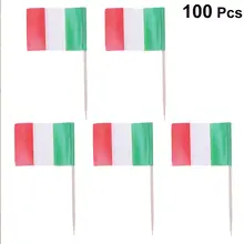 100 pièces italie France drapeau forme gâteau Topper décoratif nourriture pics Cupcake Toppers Muffin alimentaire fruits insérer Festival fête faveurs(China)