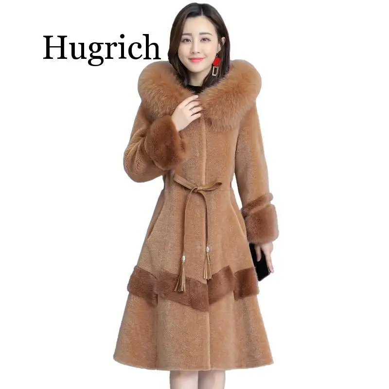 Sheep Cut Down Coat Women 2020 New Winter Oversize Fox Fur Collar Coat Medium Length Casual Hooded Leather Fur Thick Jackets 
Sheep Cut Down Coat Women 2020 New Winter Oversize Fox Fur Collar Coat Medium Length Casual Hooded Leather Fur Thick Jackets