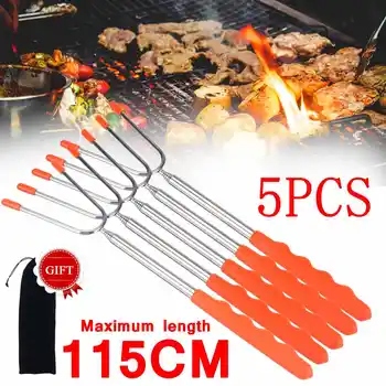 5pcs Marshmallows Roasting Sticks,Skewers ,Hot Dog Telescoping Rotating Forks Extra Long 45.27~Extending Stainless Steel +Bag
5pcs Marshmallows Roasting Sticks,Skewers ,Hot Dog Telescoping Rotating Forks Extra Long 45.27~Extending Stainless Steel +Bag
