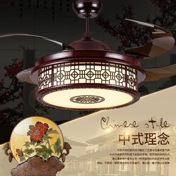 fan light stealth fan ceiling fan light dining-room sitting room mute LED retro modern 42 inch annatto ceiling fans 
fan light stealth fan ceiling fan light dining-room sitting room mute LED retro modern 42 inch annatto ceiling fans