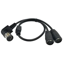 90 Degree Angled MIDI 5 Pin Din Male to Dual 2 x DIN 5Pin Female Extension Audio Cable Y Splitter 0.5m 50cm
90 Degree Angled MIDI 5 Pin Din Male to Dual 2 x DIN 5Pin Female Extension Audio Cable Y Splitter 0.5m 50cm