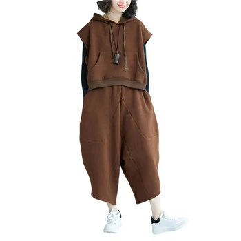 2020 New Women 2 Pieces Pant Sets Hooded Sweatshirts And Wide Leg Harem Pants Lady Casual Female Elegant Pant Suits
2020 New Women 2 Pieces Pant Sets Hooded Sweatshirts And Wide Leg Harem Pants Lady Casual Female Elegant Pant Suits