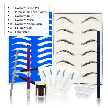 Professional Eyebrow Permanent Tattoo Practice Kit Microblading Set Manual Eyebrow Pen Needle Pigment Ink Practise Skin Tool
Professional Eyebrow Permanent Tattoo Practice Kit Microblading Set Manual Eyebrow Pen Needle Pigment Ink Practise Skin Tool