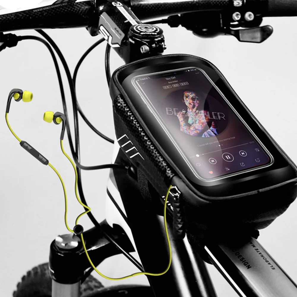 WILD MAN Bicycle Bag Rainproof MTB Bike Front Beam Touchscreen Phone Bag 6.5Inch Cycling Top Tube Handlebar Bag Bike Accessories