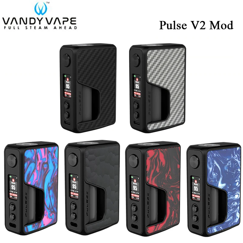 Оригинальный бокс мод Vandy Vape Pulse V2 95 Вт Pluse II TC 7 мл бутылка Vandyvape водонепроницаемый