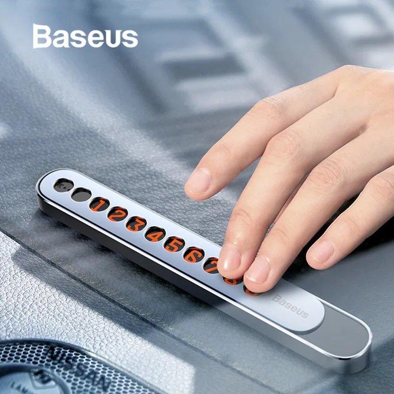 Baseus Metal Car Temporary Parking Card Plate Hideable Car Phone Telephone Number Card with Luminious Numbers at Night
Baseus Metal Car Temporary Parking Card Plate Hideable Car Phone Telephone Number Card with Luminious Numbers at Night