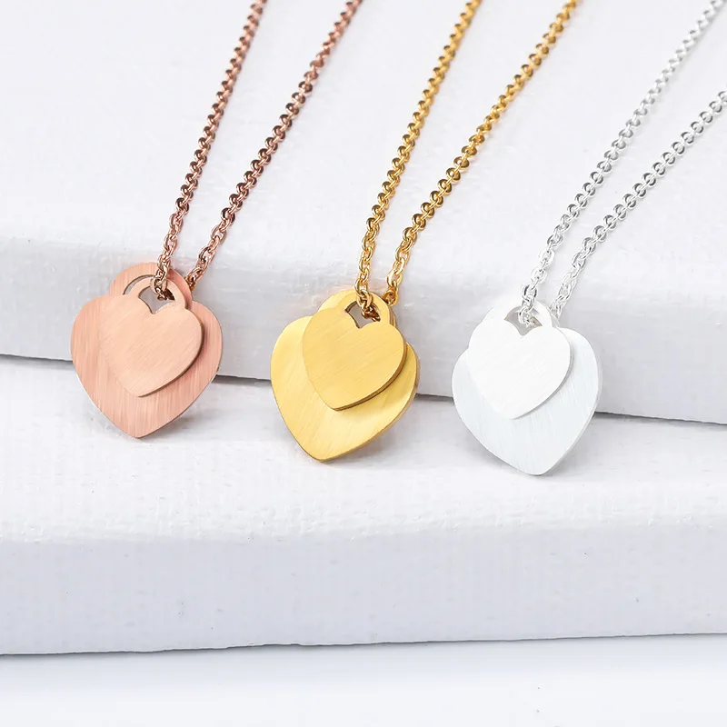 Couple Necklaces Stainless Steel Rose Gold Double Heart Pendants Necklaces Romantic Love Jewelry 2019 Collier Femme Mom Gifts
Couple Necklaces Stainless Steel Rose Gold Double Heart Pendants Necklaces Romantic Love Jewelry 2019 Collier Femme Mom Gifts