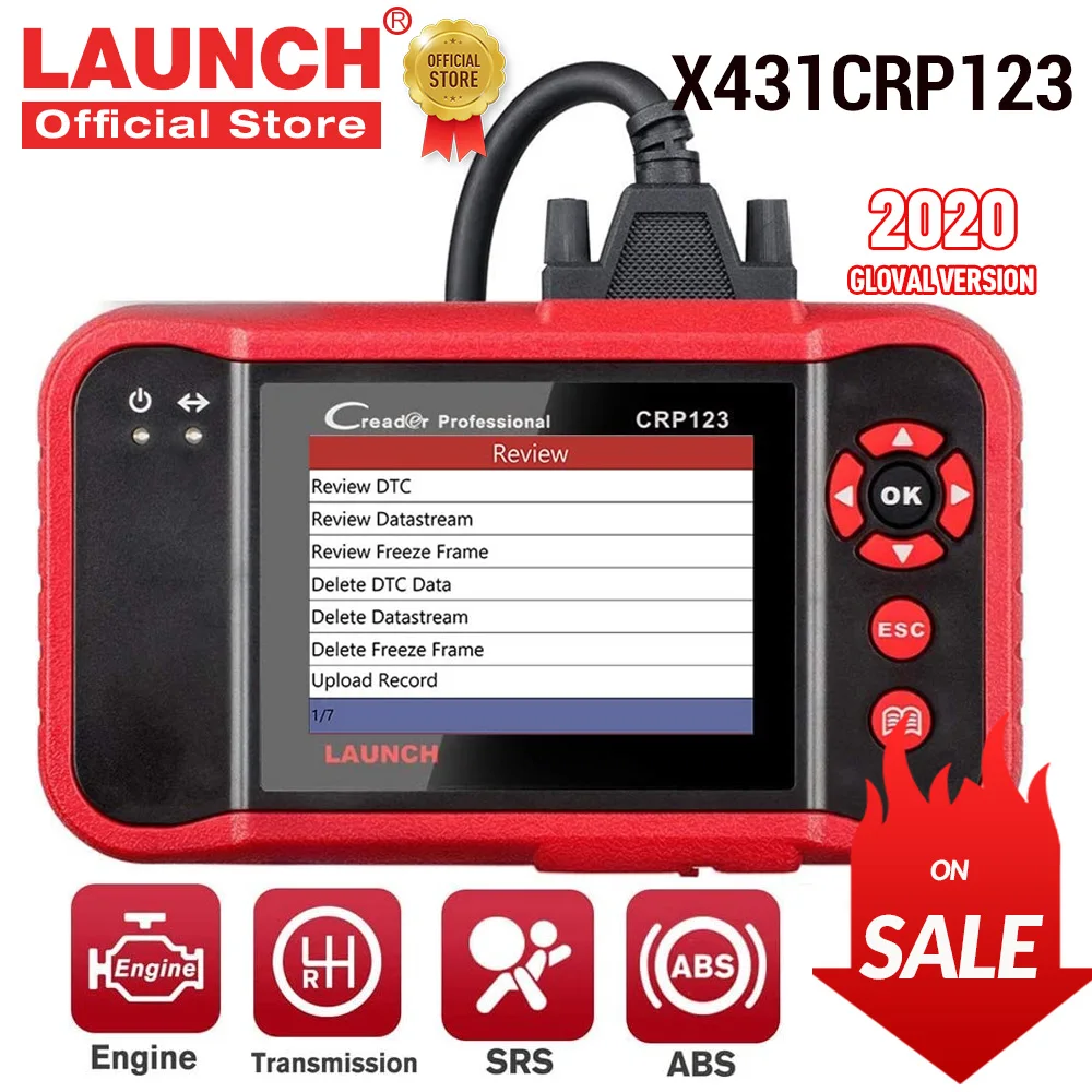 LAUNCH CRP123 obd2 OBDII сканер кода двигателя ABS подушка безопасности Трансмиссия