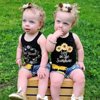 2020 Summer Sunflower Cotton Toddler Baby Girls Outfits Sleeveless Letter Vest Tank Top+Short 2Pcs Outfits Bebe Ropa
2020 Summer Sunflower Cotton Toddler Baby Girls Outfits Sleeveless Letter Vest Tank Top+Short 2Pcs Outfits Bebe Ropa