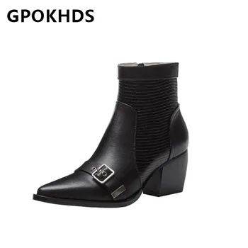 GPOKHDS 2021 women Ankle boots Cow leather winter short plush Pointed Toe Zipper High heels female Western boots size 39
GPOKHDS 2021 women Ankle boots Cow leather winter short plush Pointed Toe Zipper High heels female Western boots size 39