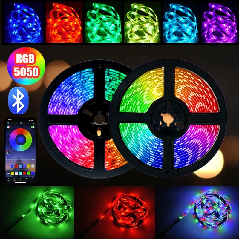 Bluetooth LED strip lights RGB SMD 5050 Flexible Ribbon Waterproof 5M 10M 15M Tape Diode DC 12V Bluetooth Control led light
Bluetooth LED strip lights RGB SMD 5050 Flexible Ribbon Waterproof 5M 10M 15M Tape Diode DC 12V Bluetooth Control led light