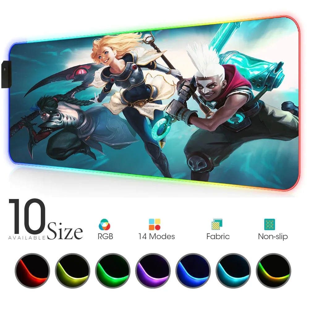 LOL RGB Mouse Pad PC Gamer Accessories Life Large LED MousePad XL Gaming Desk Mats with Backlit league of legends Rubber mat
LOL RGB Mouse Pad PC Gamer Accessories Life Large LED MousePad XL Gaming Desk Mats with Backlit league of legends Rubber mat