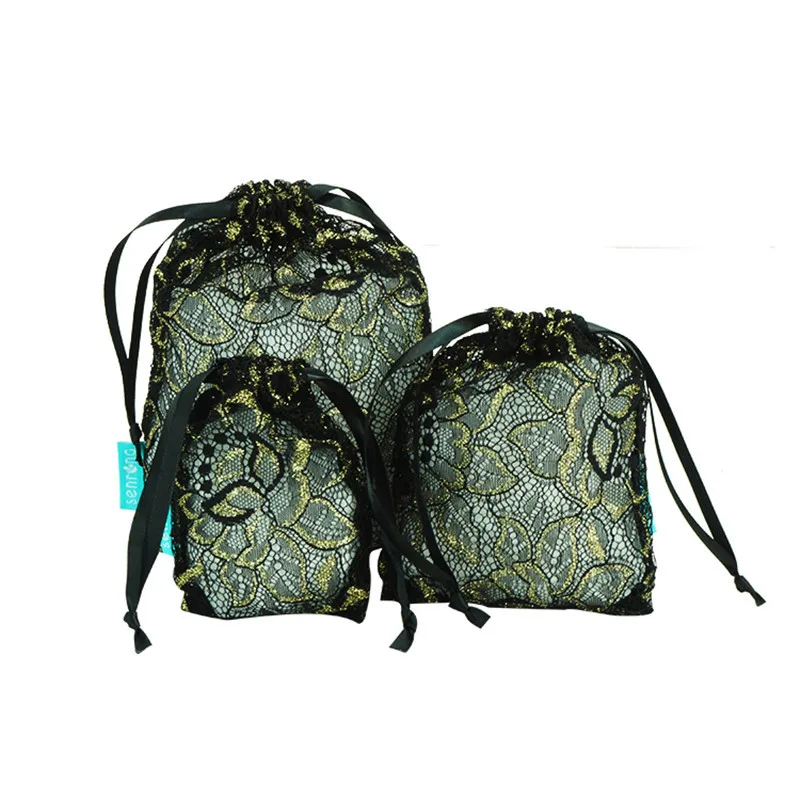 America Organza Drawstring New Style Black Lace Gold Lines Mesh Buggy Bag Drawstring Bag Manufacturers OEM
America Organza Drawstring New Style Black Lace Gold Lines Mesh Buggy Bag Drawstring Bag Manufacturers OEM