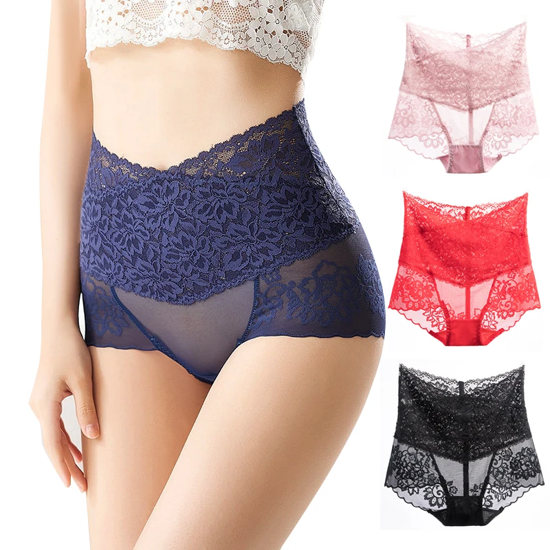 

Women Underwear seamless Lingerie Lace Transparent Panties Tempting Pretty Briefs High Quality High waist Large size Underpants