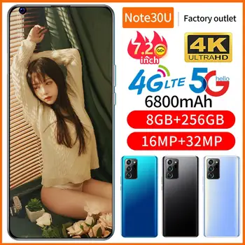 Global Version Note30U 7.2inch Smartphone Octa Core 12GB 512GB Supercharge Unlocked 32MP 4800Mah Cellphone Android 10
Global Version Note30U 7.2inch Smartphone Octa Core 12GB 512GB Supercharge Unlocked 32MP 4800Mah Cellphone Android 10