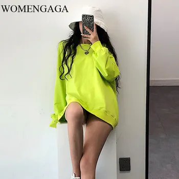 WOMENGAGA Loose Casua Big Size Round Neck Pullover Fluorescent Green Solid Color Autumn Sweatshirt Womens XWF0
WOMENGAGA Loose Casua Big Size Round Neck Pullover Fluorescent Green Solid Color Autumn Sweatshirt Womens XWF0