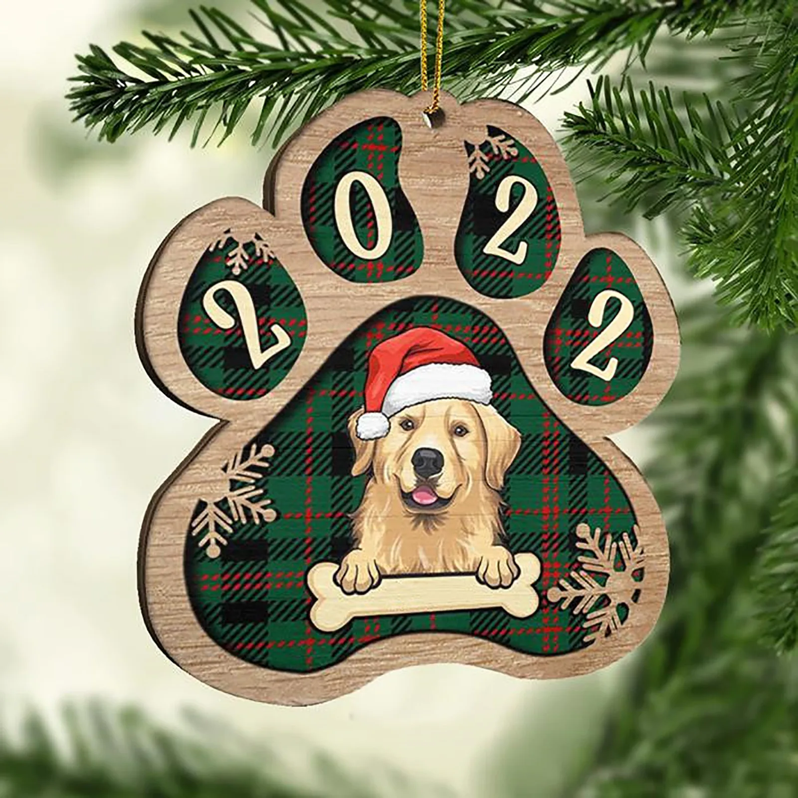 2022 Christmas Paw Drop Ornament - Dog Cat And Snow Customized Decoration Gift For Pet Lovers Personalized Pendant | Дом и сад