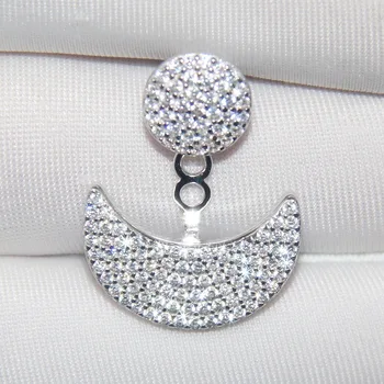 925 Sterling silver Charm Zircon Crystal Moon Earring Temperament geometric Round Hoop Dangle Earrings Summer party jewelry 1PC
925 Sterling silver Charm Zircon Crystal Moon Earring Temperament geometric Round Hoop Dangle Earrings Summer party jewelry 1PC